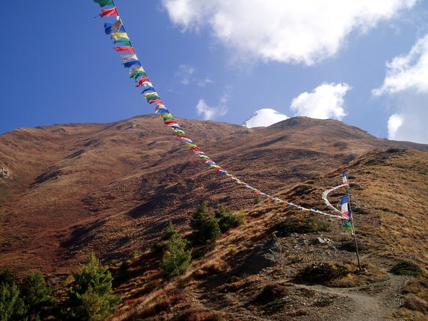 Vue du Pisang Peak, depuis au-dessus d'Upper Pisang, Népal