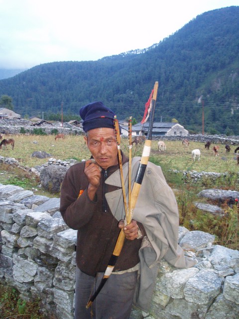 Tireur à l'arc traditionnel, Kalopani, Népal