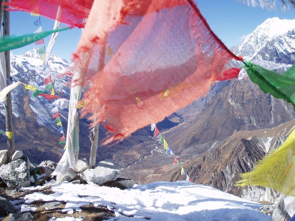 Vue sur la vallée du Langtang, du sommet du Tserko Ri au Népal