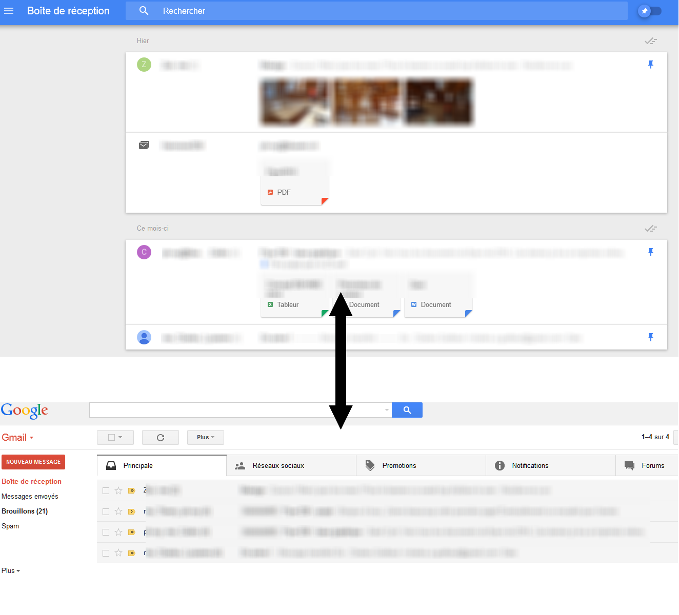 Consulter sa boîte Gmail dans Inbox … et inversément